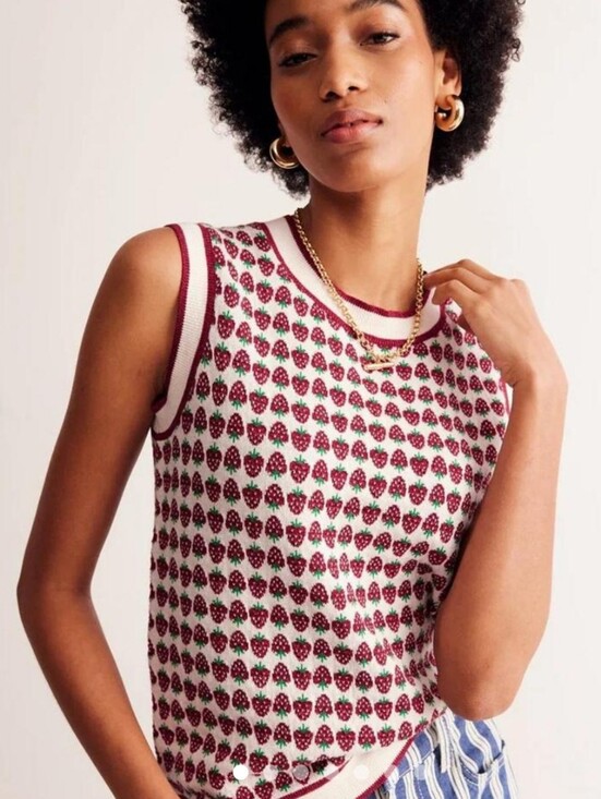 Boden Tops - Boden Strawberry Sweater Vest, M